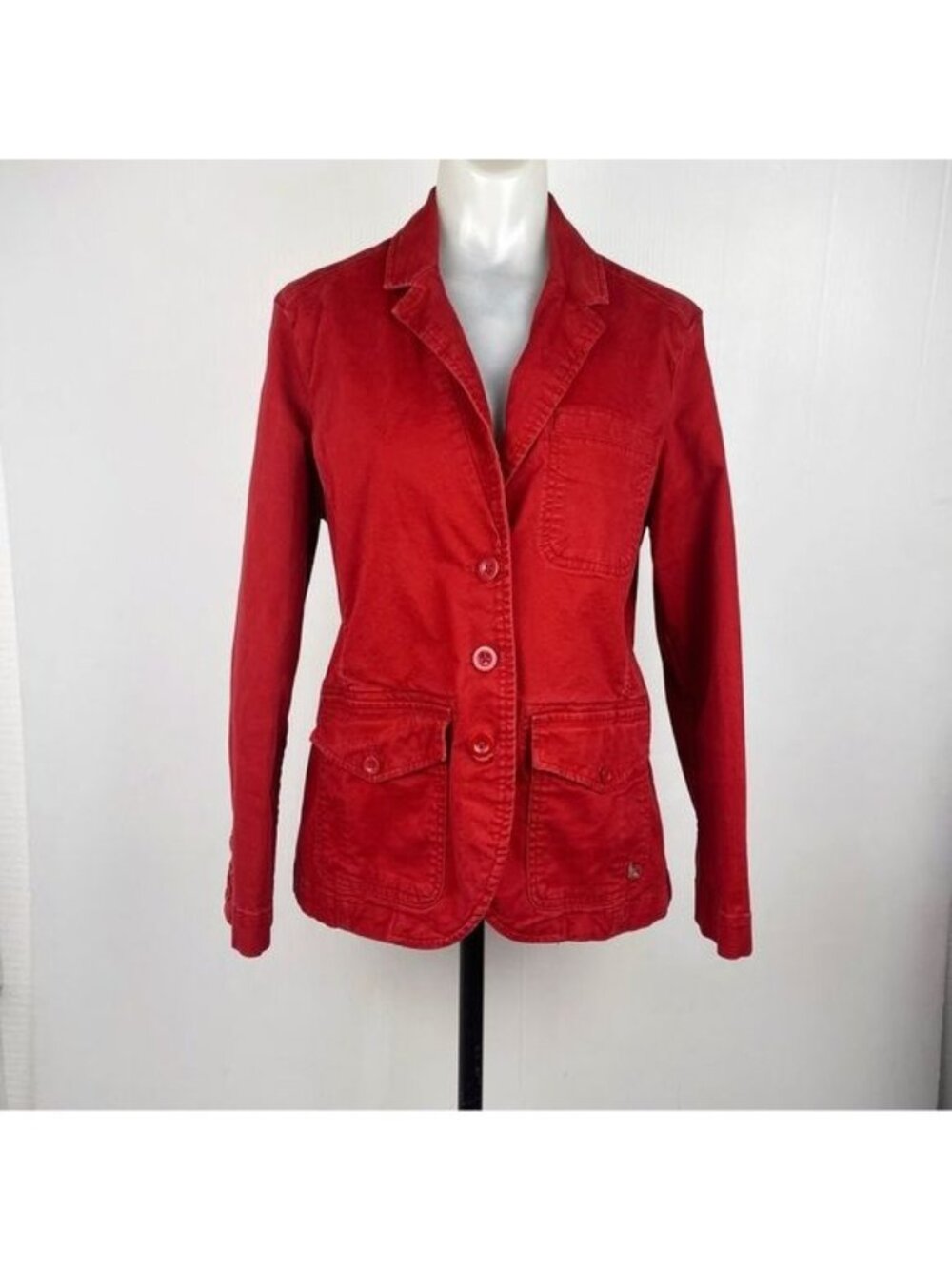 Eddie Bauer deep red button front jacket with pockets 12P